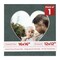 Dark Grey Suede Mat Board for 16x16 Frames - Heart Opening for 12x12 Photos